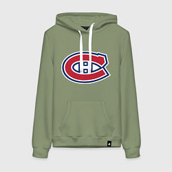 Толстовка-худи хлопковая женская Montreal Canadiens, цвет: авокадо