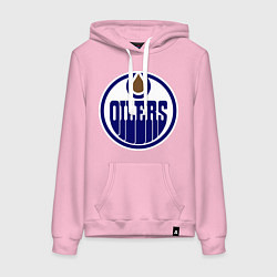 Толстовка-худи хлопковая женская Edmonton Oilers, цвет: светло-розовый