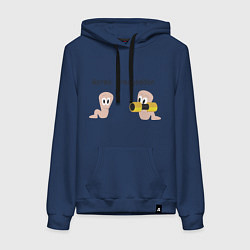 Толстовка-худи хлопковая женская Worms armageddon, цвет: тёмно-синий