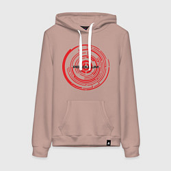 Толстовка-худи хлопковая женская Pendulum, цвет: пыльно-розовый