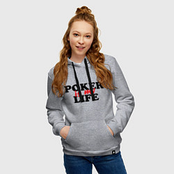 Толстовка-худи хлопковая женская Poker is My Life, цвет: меланж — фото 2