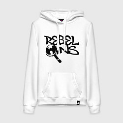 Толстовка-худи хлопковая женская Wu-Tang - Rebel Ins, цвет: белый