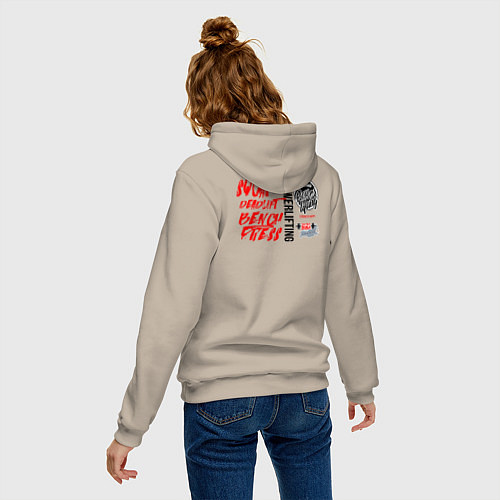 Женская толстовка-худи Powerlifting its deadlift, squat, bench press / Миндальный – фото 4