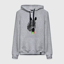 Толстовка-худи хлопковая женская Juventus Zebra, цвет: меланж