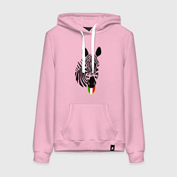 Толстовка-худи хлопковая женская Juventus Zebra, цвет: светло-розовый