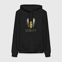 Толстовка-худи хлопковая женская VITALITY Team: Esports, цвет: черный