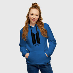 Толстовка-худи хлопковая женская BTS Army, цвет: синий — фото 2