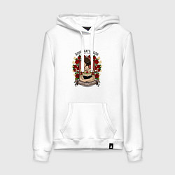 Толстовка-худи хлопковая женская Анна Ахматова, цвет: белый
