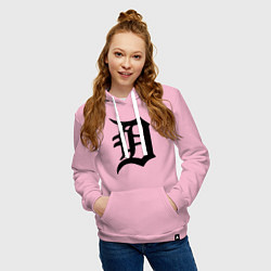Толстовка-худи хлопковая женская Detroit Tigers, цвет: светло-розовый — фото 2