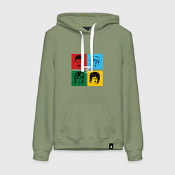 Толстовка-худи хлопковая женская Queen Hot Space, цвет: авокадо
