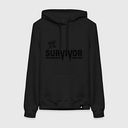 Толстовка-худи хлопковая женская WWE Survivor, цвет: черный