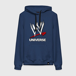 Толстовка-худи хлопковая женская WWE universe, цвет: тёмно-синий