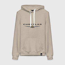 Толстовка-худи хлопковая женская Chrysler logo, цвет: миндальный