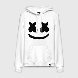 Толстовка-худи хлопковая женская Marshmello, цвет: белый