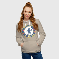Толстовка-худи хлопковая женская Chelsea FC, цвет: миндальный — фото 2