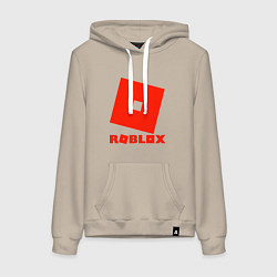 Толстовка-худи хлопковая женская Roblox Logo, цвет: миндальный