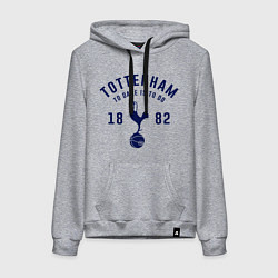 Толстовка-худи хлопковая женская FC Tottenham 1882, цвет: меланж