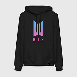 Толстовка-худи хлопковая женская BTS: Neon V, цвет: черный