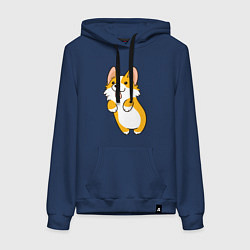 Женская толстовка-худи Корги лапочка