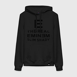 Толстовка-худи хлопковая женская The real eminem, цвет: черный