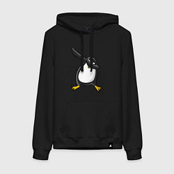 Толстовка-худи хлопковая женская DAB Pinguin, цвет: черный