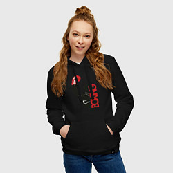 Толстовка-худи хлопковая женская Boxing, цвет: черный — фото 2