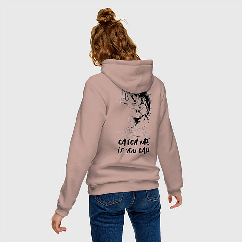 Женская толстовка-худи Catch me if you can / Пыльно-розовый – фото 4
