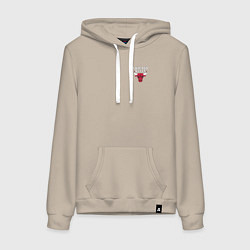 Толстовка-худи хлопковая женская CHICAGO BULLS, цвет: миндальный