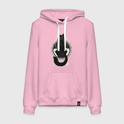 Толстовка-худи хлопковая женская Йольский кот, цвет: светло-розовый