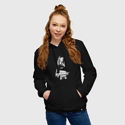 Толстовка-худи хлопковая женская ARIANA GRANDE, цвет: черный — фото 2