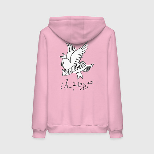 Женская толстовка-худи LIL PEEP НА СПИНЕ / Светло-розовый – фото 2