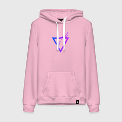 Толстовка-худи хлопковая женская Liquid Triangle, цвет: светло-розовый