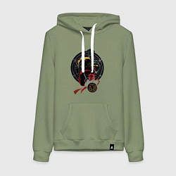 Толстовка-худи хлопковая женская Стальной алхимик, цвет: авокадо