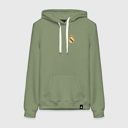 Толстовка-худи хлопковая женская РЕАЛ МАДРИД, цвет: авокадо