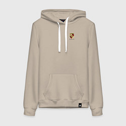 Толстовка-худи хлопковая женская PORSCHE, цвет: миндальный
