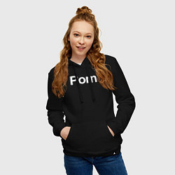 Толстовка-худи хлопковая женская Porn, цвет: черный — фото 2