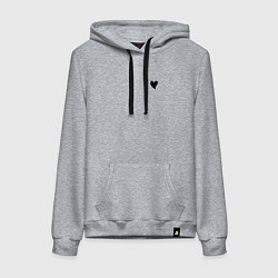 Толстовка-худи хлопковая женская СЕРДЕЧКО, цвет: меланж