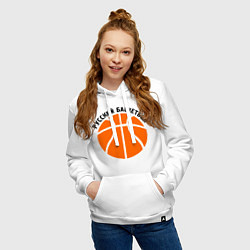 Толстовка-худи хлопковая женская Русский баскетбол, цвет: белый — фото 2