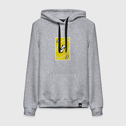 Толстовка-худи хлопковая женская Уно реверс, цвет: меланж