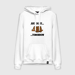 Толстовка-худи хлопковая женская Мишка, цвет: белый