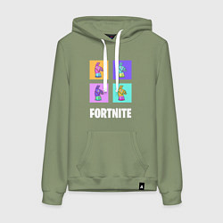 Толстовка-худи хлопковая женская Фортнайт поп-ап, цвет: авокадо