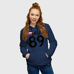 Толстовка-худи хлопковая женская RUS 89, цвет: тёмно-синий — фото 2