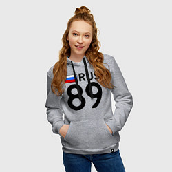 Толстовка-худи хлопковая женская RUS 89, цвет: меланж — фото 2