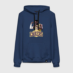 Толстовка-худи хлопковая женская LeBron - Lakers, цвет: тёмно-синий
