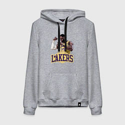 Толстовка-худи хлопковая женская LeBron - Lakers, цвет: меланж