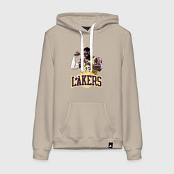 Толстовка-худи хлопковая женская LeBron - Lakers, цвет: миндальный