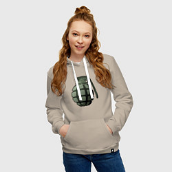 Толстовка-худи хлопковая женская Grenade!, цвет: миндальный — фото 2
