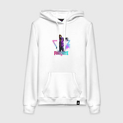 Толстовка-худи хлопковая женская Фортнайт, цвет: белый