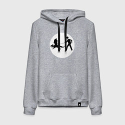 Толстовка-худи хлопковая женская Выгул домашних драконов, цвет: меланж
