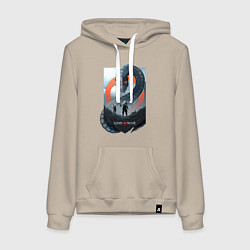 Толстовка-худи хлопковая женская Кратос и Атрей, цвет: миндальный